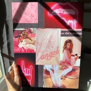 Red aesthetic picture collage